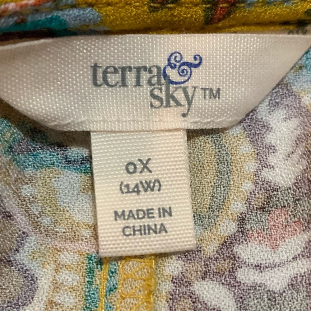 Terra & Sky Kimono Cover-Up 14W (0X) - Picture 3 of 4